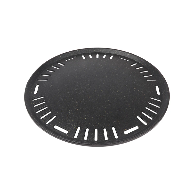 Pinniu Korean barbeque non stick roasting pans non-stick bbq grill plates round pan for restaurant charcoal gas electric grill