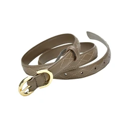 Оптовая продажа, высококачественный классический ремешок из натуральной воловьей кожи с двойной металлической пряжкой для женщин