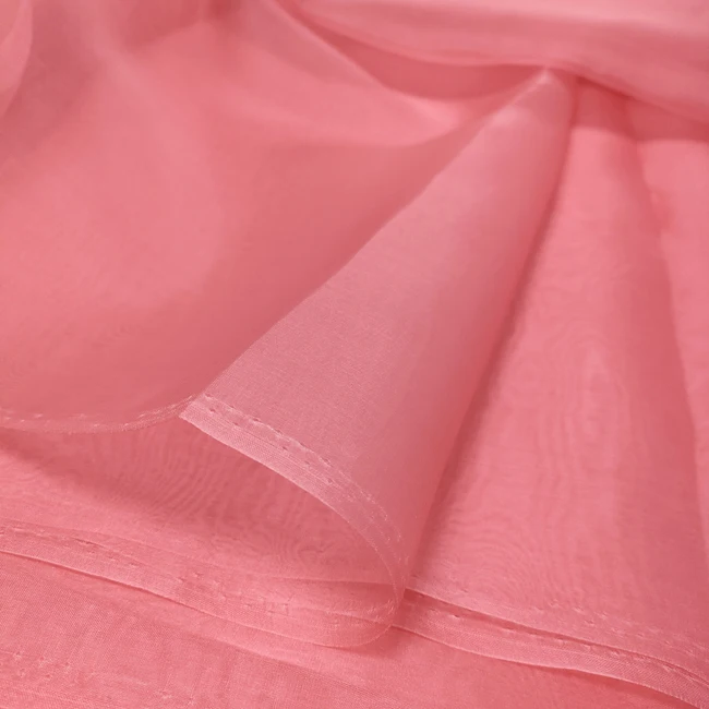 
 Цветная шелковая ткань из органзы 8 мм, 55 дюймов, прозрачная марлевая шелковая ткань для платья  