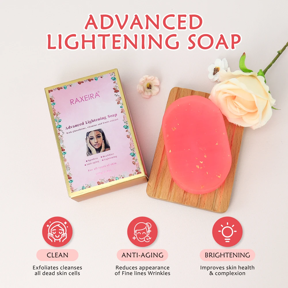 Advanced Lightening Soap with Glutathion Vitamins Fruits Virginity Soap Custom Packaging Logo Customized Skincare Adults Female
