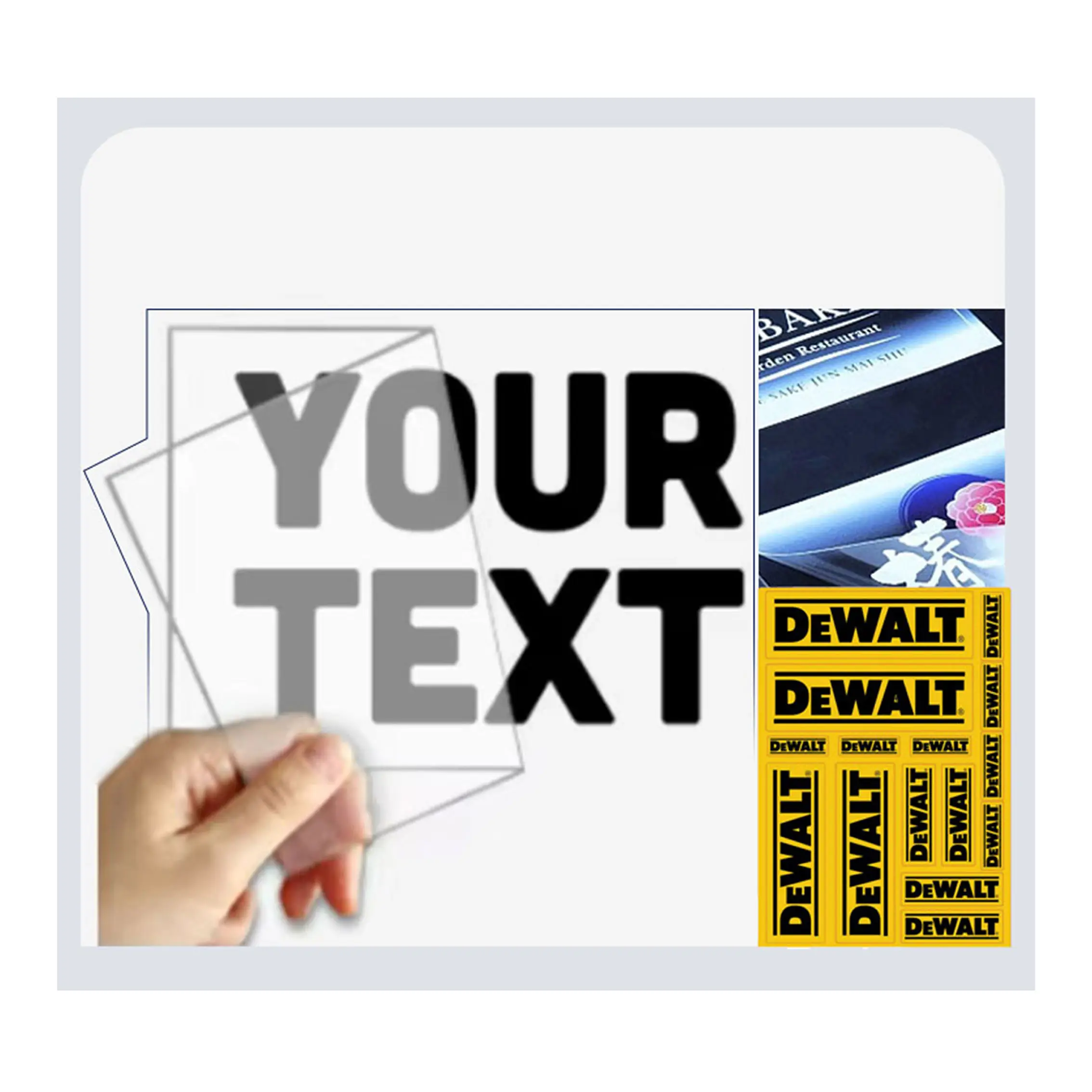 HLY Window Sticker Vinyl Lettering Digital Printing No Glue Static Cling Stickers For Glass Window
