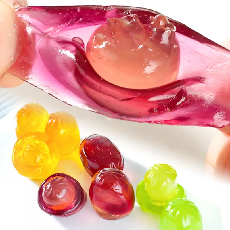 Factory direct sale new product assorted fruit flavour strawberry Jelly Casings sweets Peeling gummy candy peelable candy