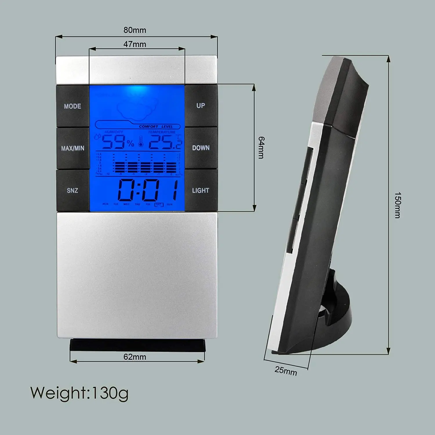 Прогноз погоды станция индикатор погоды со светодиодной подсветкой цифровой гигрометр термометр барометрическое давление с будильником