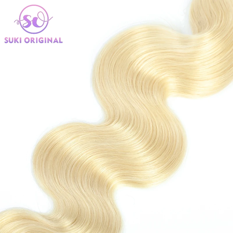 
Оптовая компания, 613 блонд, натуральные волосы с выравненной кутикулой, волнистые человеческие волосы, пучки для наращивания 