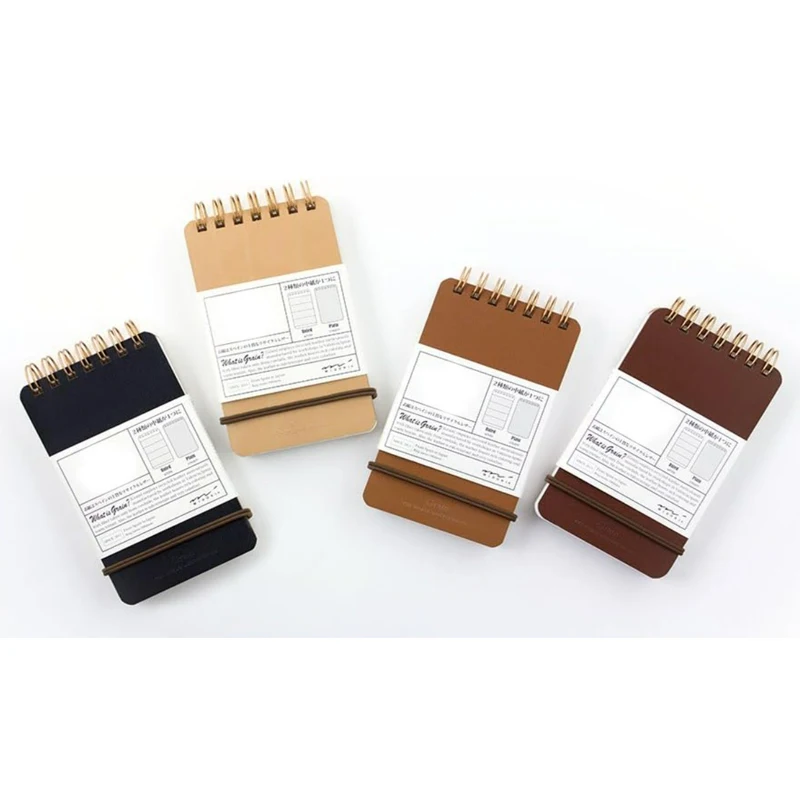 HK sticky note, ring memo, texture, dark brown