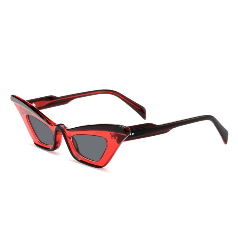 2024 new personalized cat eye translucent blue men and women fashion high quality acetate wholesale custom sunglasses