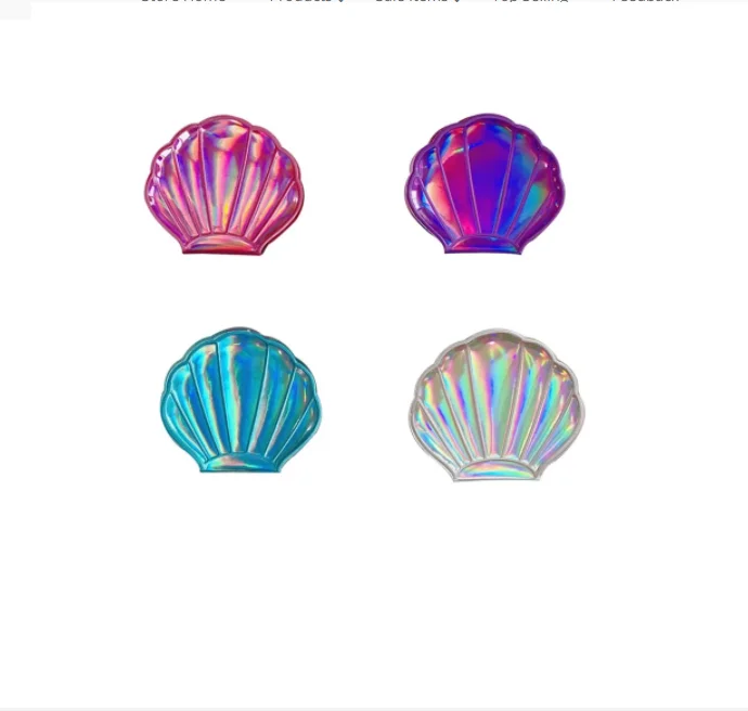 Multicolor Bling Shell Double-Sided Makeup Mirrors Portable Small Mini Pocket Mirror Makeup Tool Purse Travel Bag Mirror