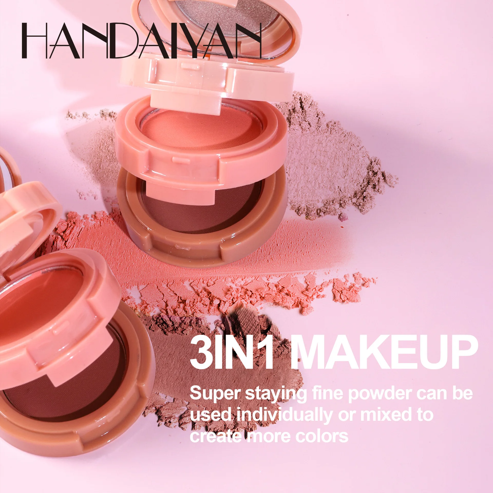 New 3 In 1 Matte Highlighter Contouring Blush Palette Pearly Shiny Eyeshadow Multifunctional Face Makeup Palette