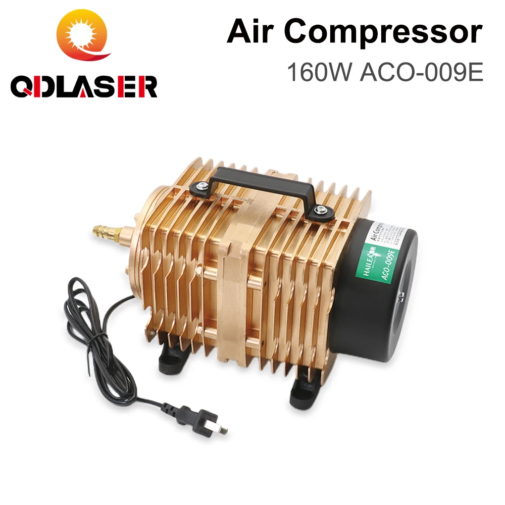 QDLASER Air Compressor 160W ACO-009E Electrical Magnetic Air Pump 110/220V 50/60HZ for CO2 Laser Engraving Cutting Machine