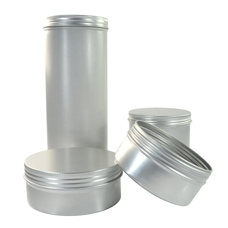 200g 250g 350g 1000g Empty aluminum cosmetic cream lotion candy tea jewelry jar with aluminum screw lids container wholesales
