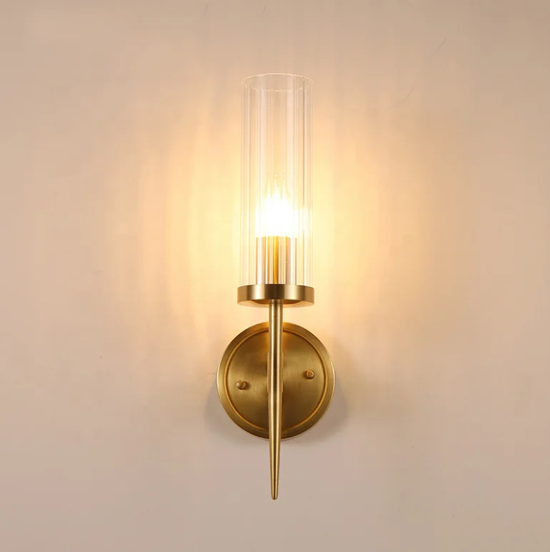 New fancy glass goden metal indoor led sconce wall moounted bracket light fitting