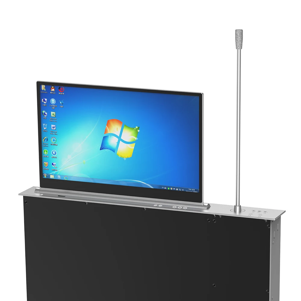15.6 inch  Motorized Computer Monitor Lift Audio System Paperless Video Conference System for Pop up Lcd Lift for Conference