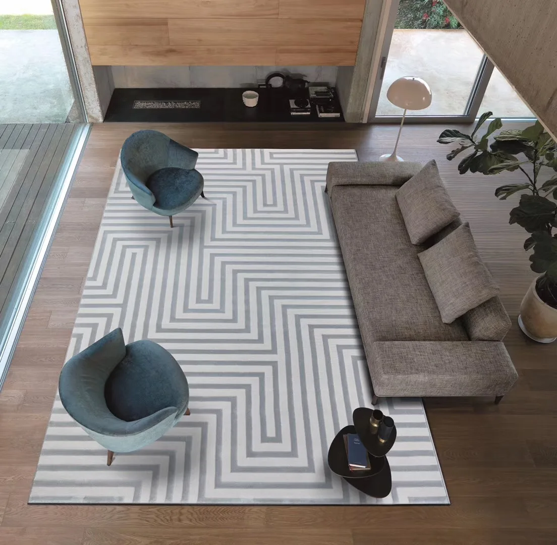 Home Carpetdroom Rug Luxurcarpetet Floor Area Rug Big Carpets for Living Room Om 1 Piece Fashion Modern Bedroom Carpet Striped