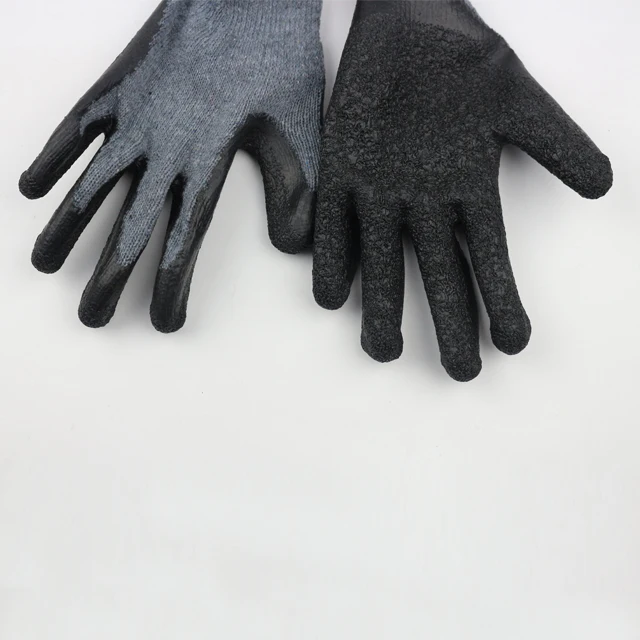 Wholesale Top Quality Latex Crinkle Construction Work Anti Slip Grip Firefighting Safety Cheap Working Gloves