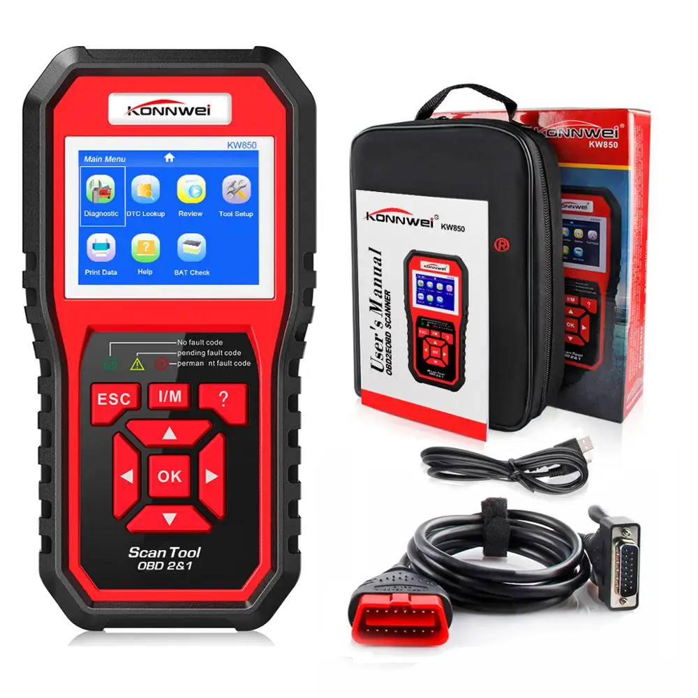 Hot Sale  KW850  Auto Diagnostic Scanner OBD2 Scanner Car Diagnostic Tool OBD Code Reader