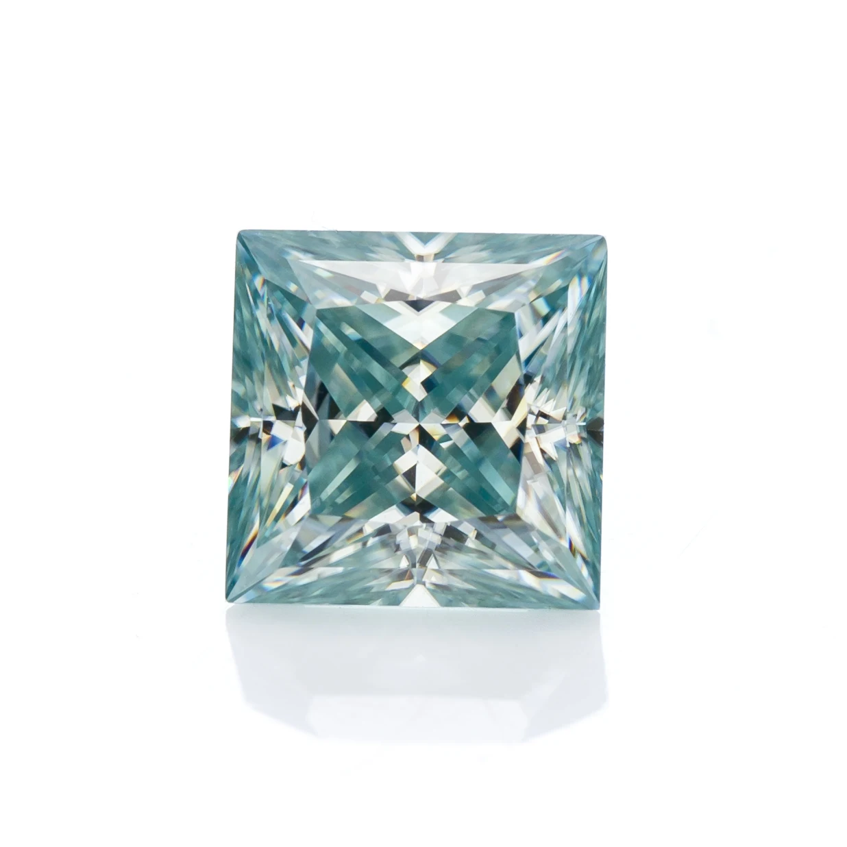 Thriving Gems High Quality Aqua Blue Stone Moissnaite Gemstone Loose Princess Moissanite Diamond