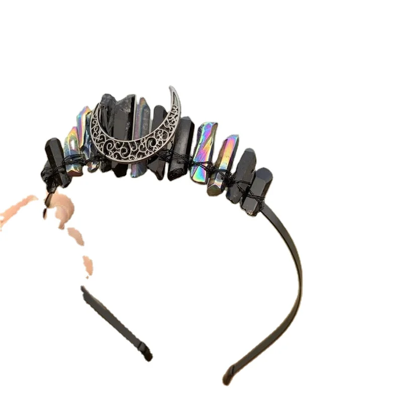 2023  TS  Wholesale DIY witch branches natural crystal hair accessories rainbow thread 20 tooth hair comb