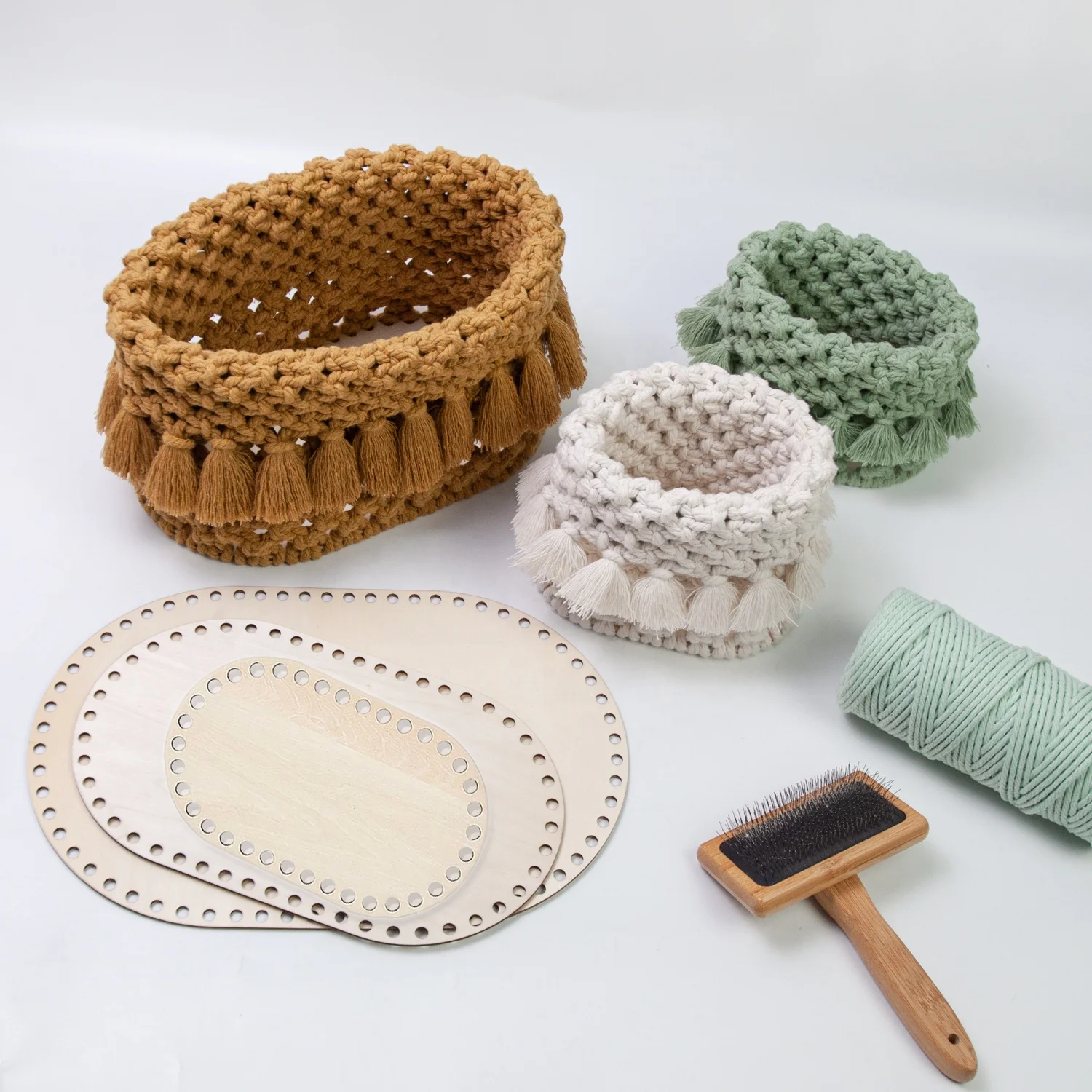 3 PCS Wooden Woven Board Oval Shape Tote Bag Wooden Basket Base Bag Weaving Board Knitting Bag Bottom for Needlework DIY