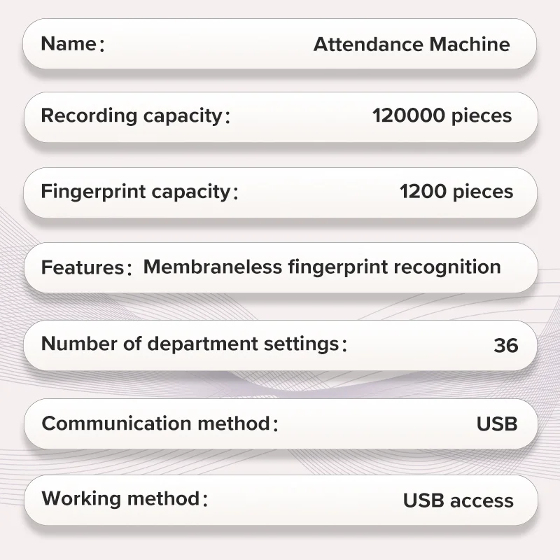 Deli ES151 Attendance Machine Fingerprint Punching Time Attendance Machine Employee Commuting Integrated Fingerprint Recognition