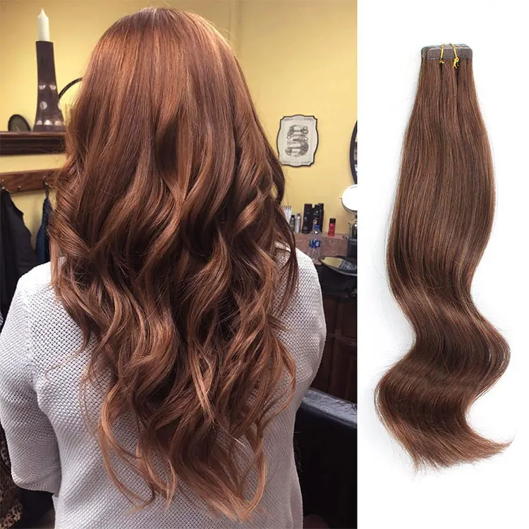 Wholesale Handtied Invisible Seamless Cuticle Aligned Tape In Human Hair Extensions Tape Hair Extension