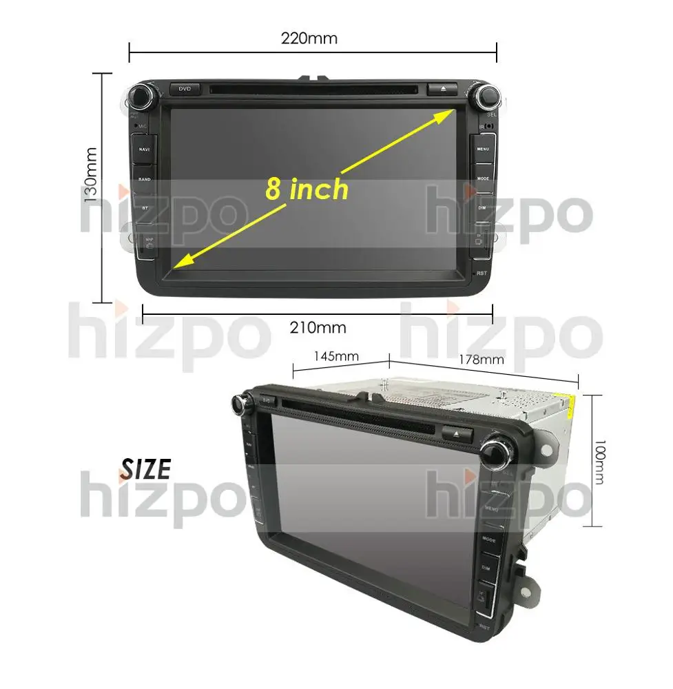  KANOR 2 din 8 дюймов сенсорный экран android 10 4 + 64g Автомобильный dvd радио плеер для VW Magotan Caddy passat Tiguan Touran Jetta (Фольксваген