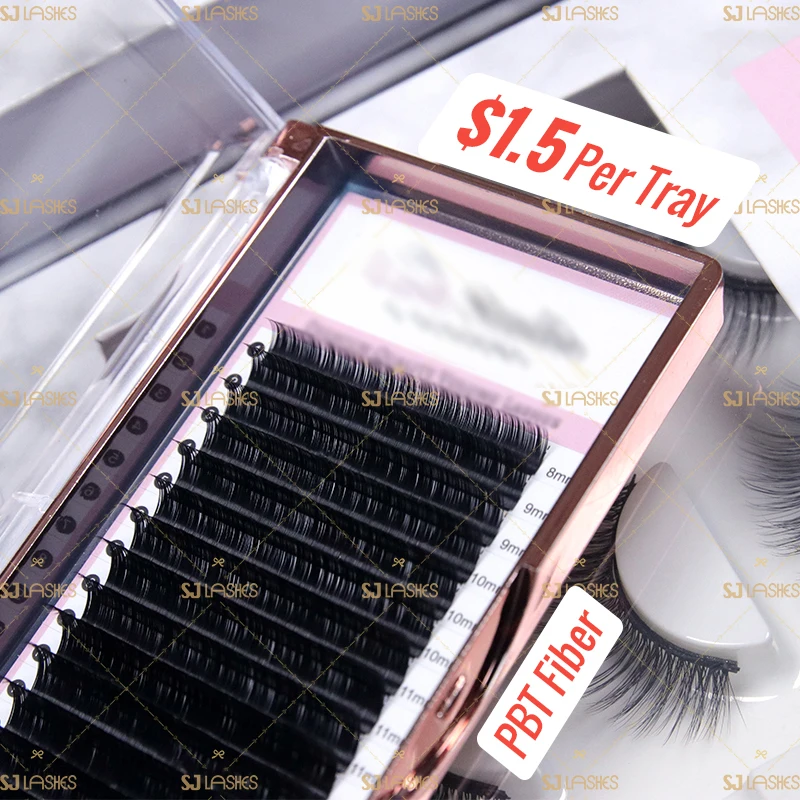 Korean PBT Custom Private Label lash extension supplies Lash Trays Volume Classic Cashmere easy fanning eyelash extensions