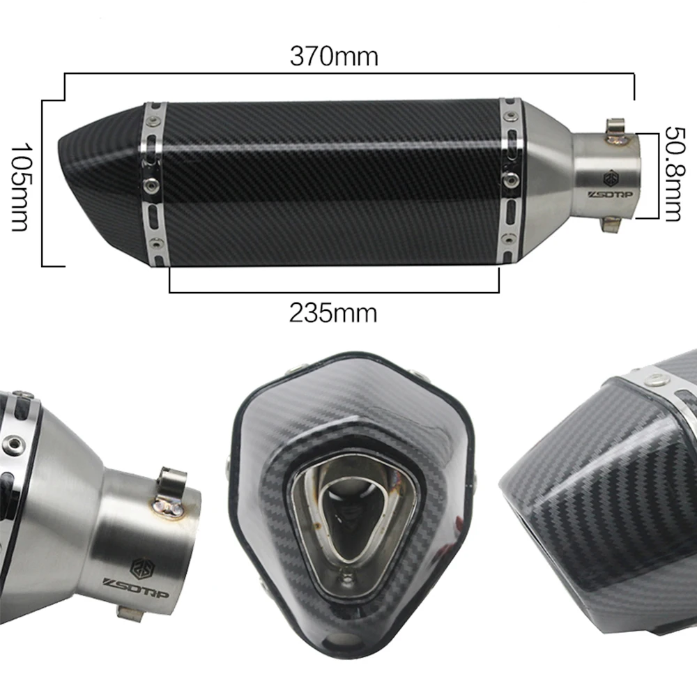 
ZS motorcycle exhaust pipe muffler for Scooter ATV CBR125 CBR250 CB400 CB600 YZF FZ400 Z750 akrapovics exhaust good sound 