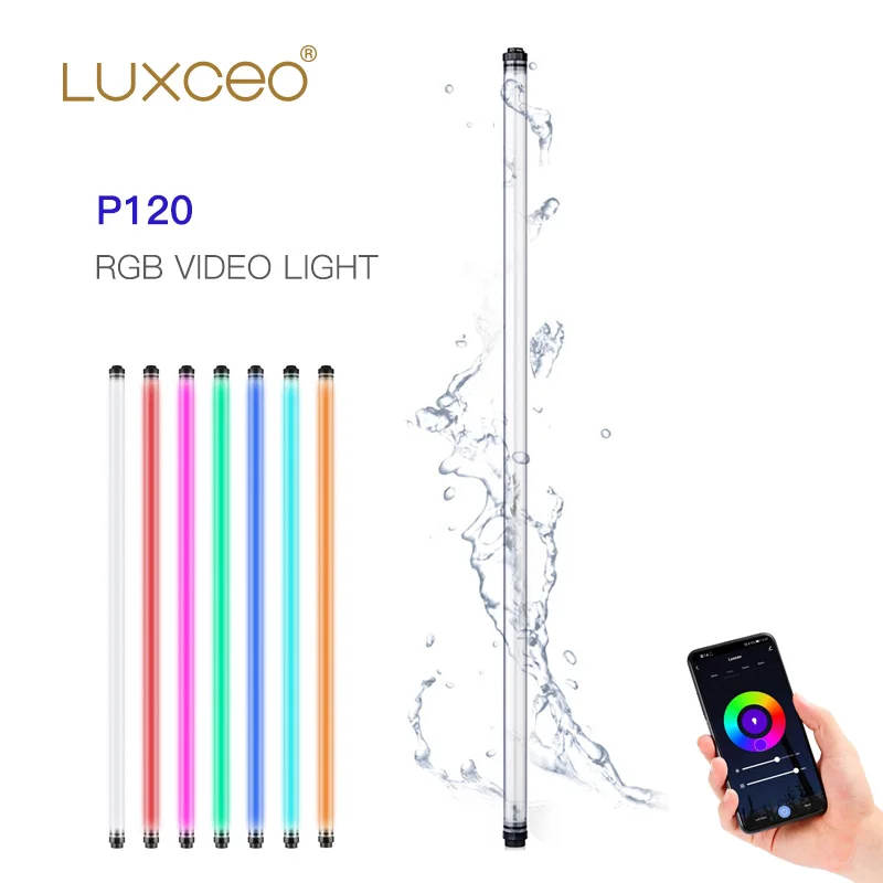 LUXCEO P120 4 фута 18 Вт лм телефон APP дистанционное управление подводная съемка RGB Светодиодная трубка видео свет