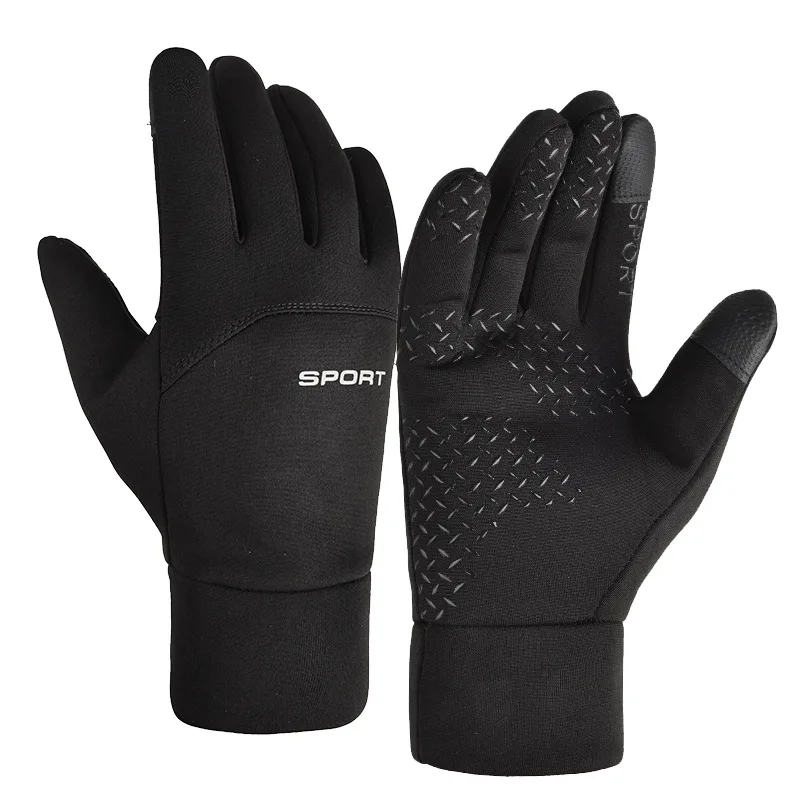 Men Women Autumn Winter Outdoor Non-slip Sports Mountain Driving Touch Screen With Velvet Warm Full finger Cycling Gloves