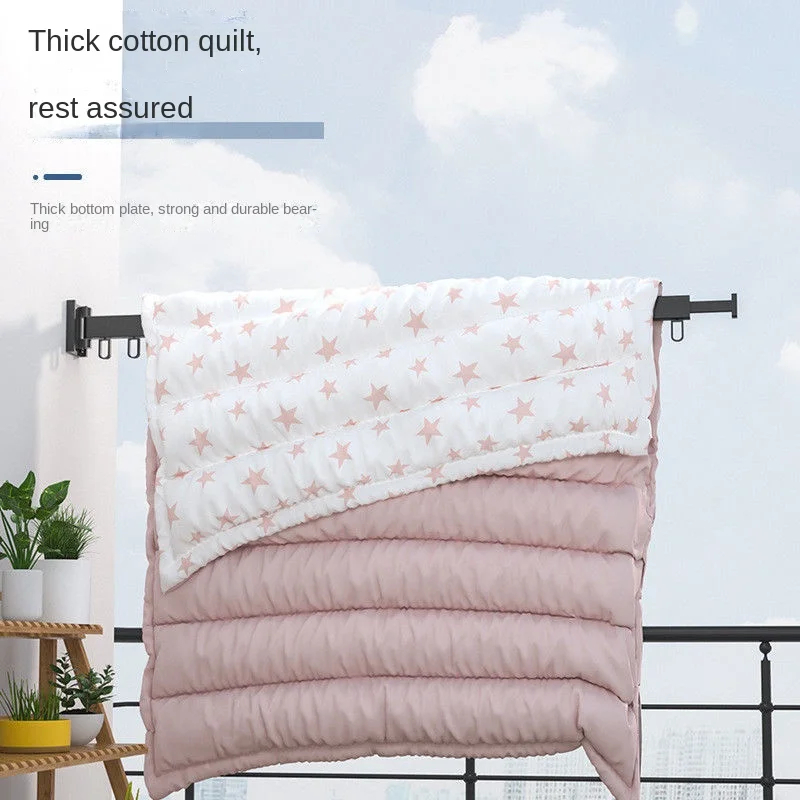 Wholesale Wall Mounted Folding Clothes Rack Retractable Space Saving Clothes Rod Home Laundry Drying Rack