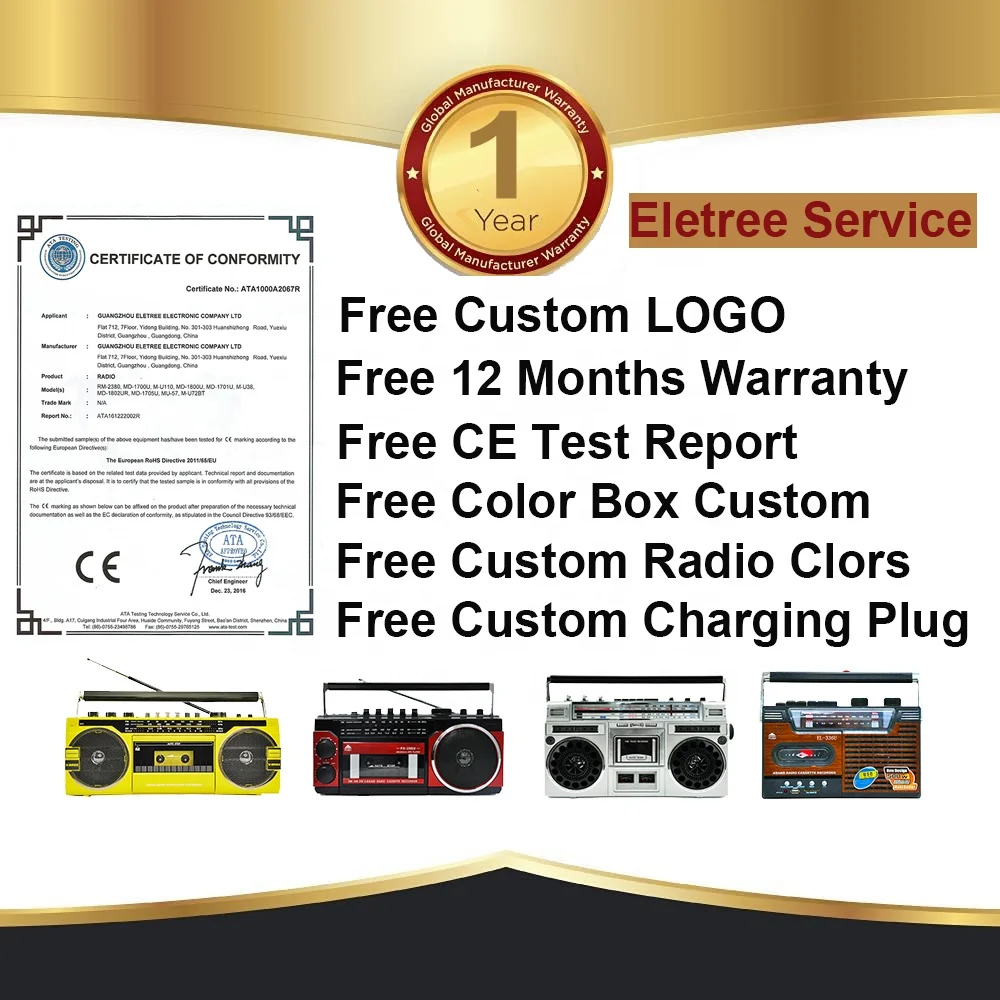 3-In-1 Cassette Player And Recorder La Radio Enregistreur De Cassette Lecteur Et Magnetophone Enregistrer With Radio