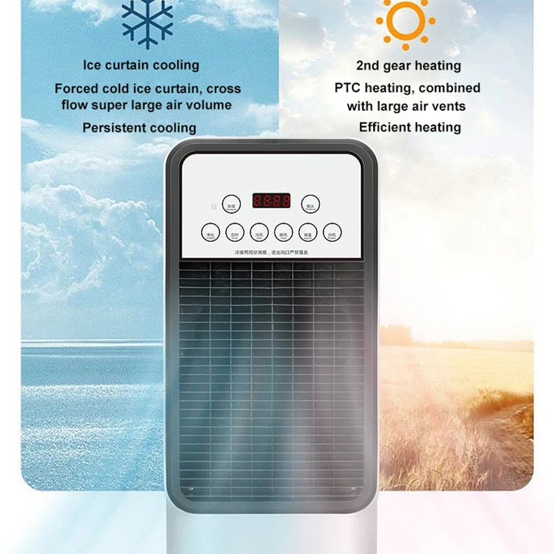 Electric 70cm Large Tower Fan Rotation Vertical Bladeless Fan Air Condition Fan Desk Cold and Hot Home Office EU Plug