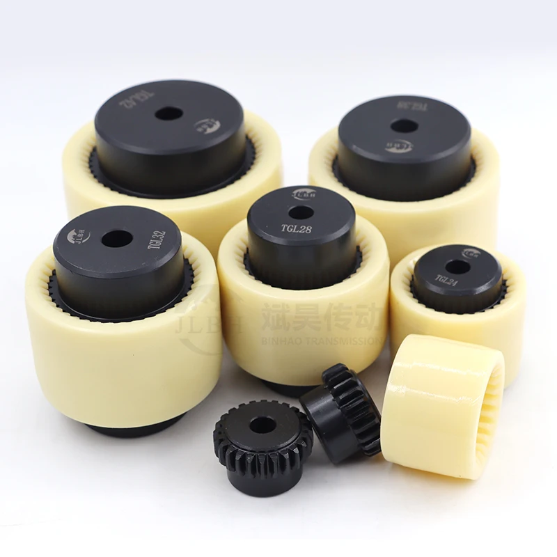 China Coupler M-42 48 65 38 32 28 24 19 14 Nylon Sleeve Curved Tooth Coupling Nylon curved tooth teeth precision gear coupling