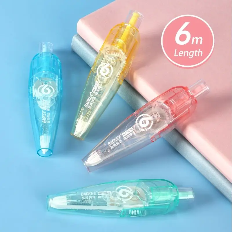 High Quality Colored 6m Plastic School Correction Tape Refillable Correction Tape