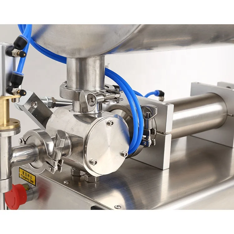 manufacturer pneumatic piston small bottle honey filling machine with U type heating mixer