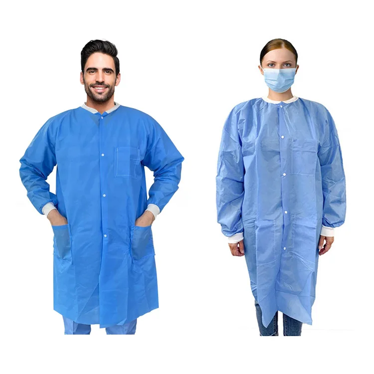 Cheap Disposable Polypropylene  Lab Coats Sterile Cleanroom Laboratory Gown For Doctors