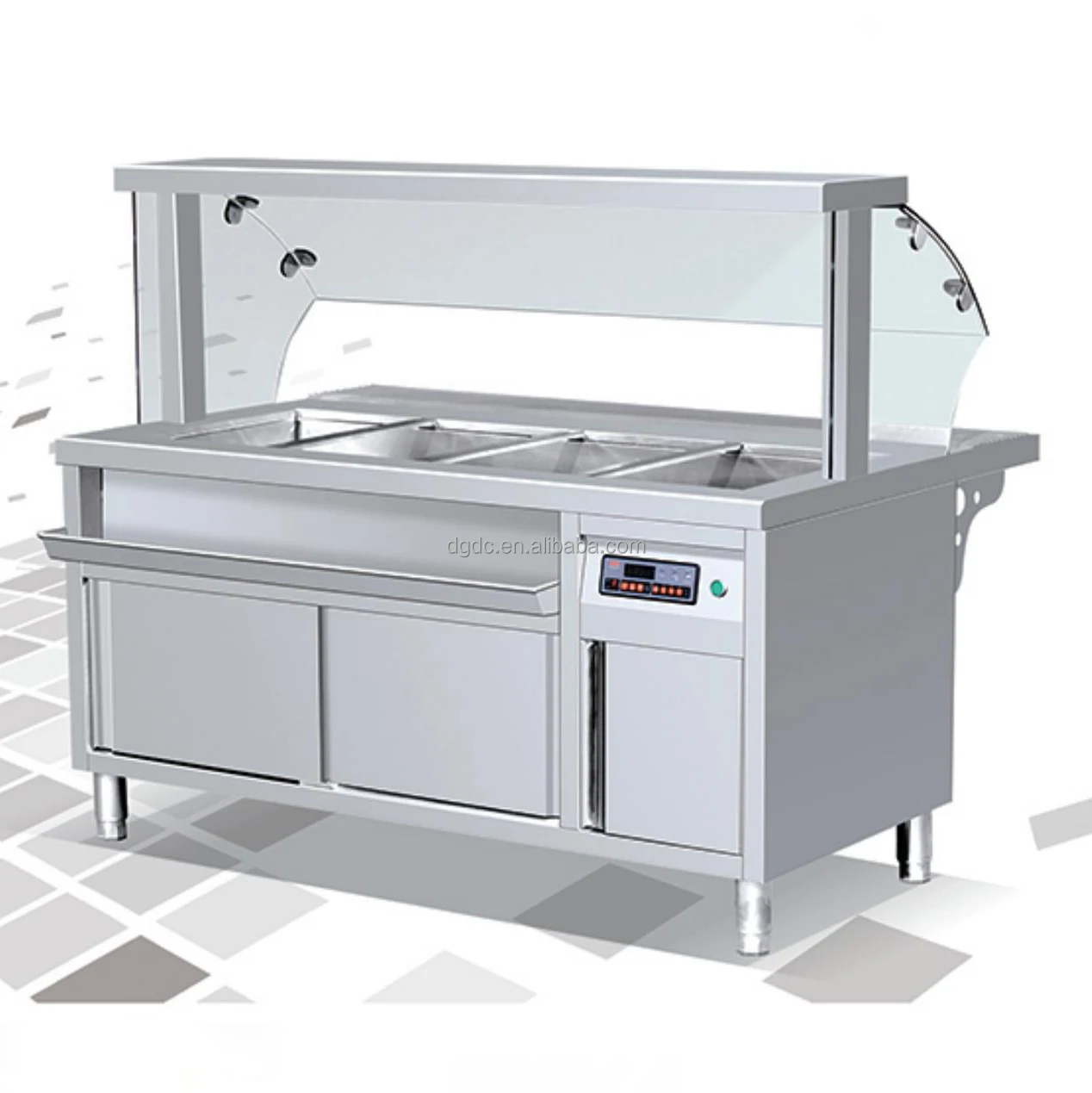 Commercial Stainless Electric Buffet Food Warmer Vertical Fast Food Hot Food Display Cabinets For Restaurant