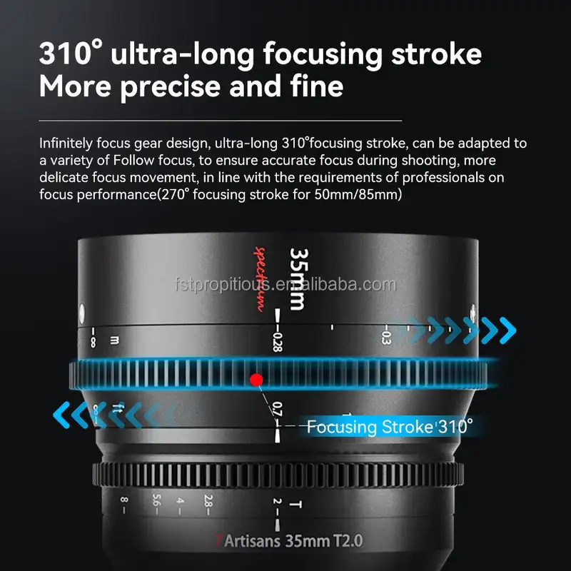 7artisans MF 35mm T2.0 Full Frame Ultra-long Focus Cine Lens for Studio Photography with Sony E Nikon Z Panasonic Sigma L Mount