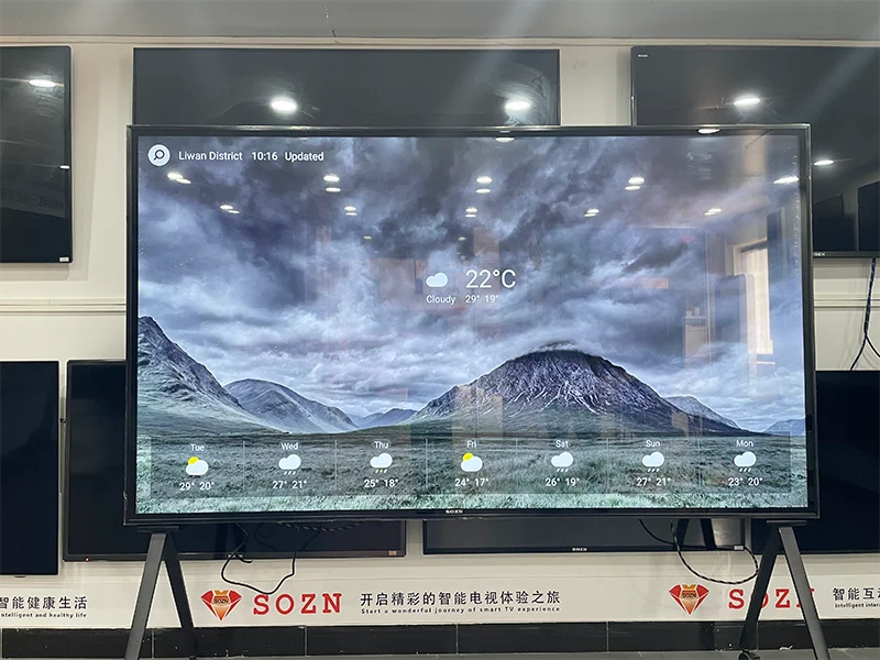 Large screen 100 inch flat screen tv Smart Android numbers 100 inch tv price with tempered glass led tv 100 inch 4k smart