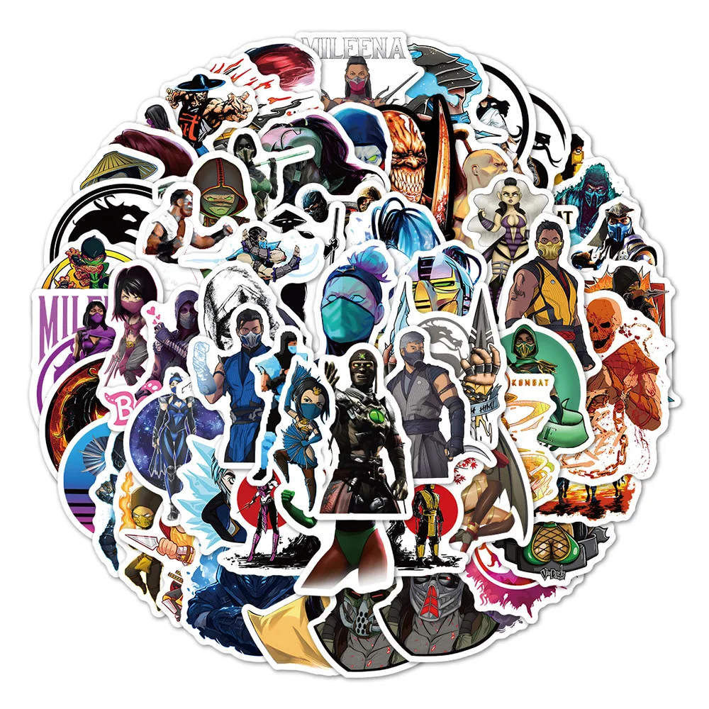 60Pcs Classic Game Mortal Kombat Graffiti Stickers For Laptop Gamepad Decor Vinyl Ninja Sticker