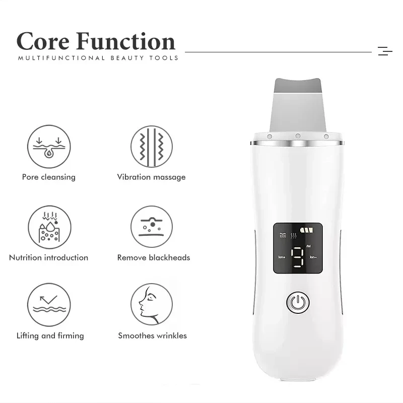Portable 24kHz Wireless Ultrasonic Microcurrent Facial Toning Device 4 Modes Sonic Skin Scrubber Home Use Beauty Equipment
