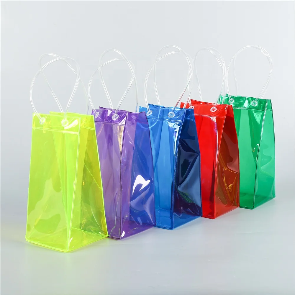 Wholesale Customized Clear Transparent Color Vinyl PVC Wine Bag for Wine Bottles