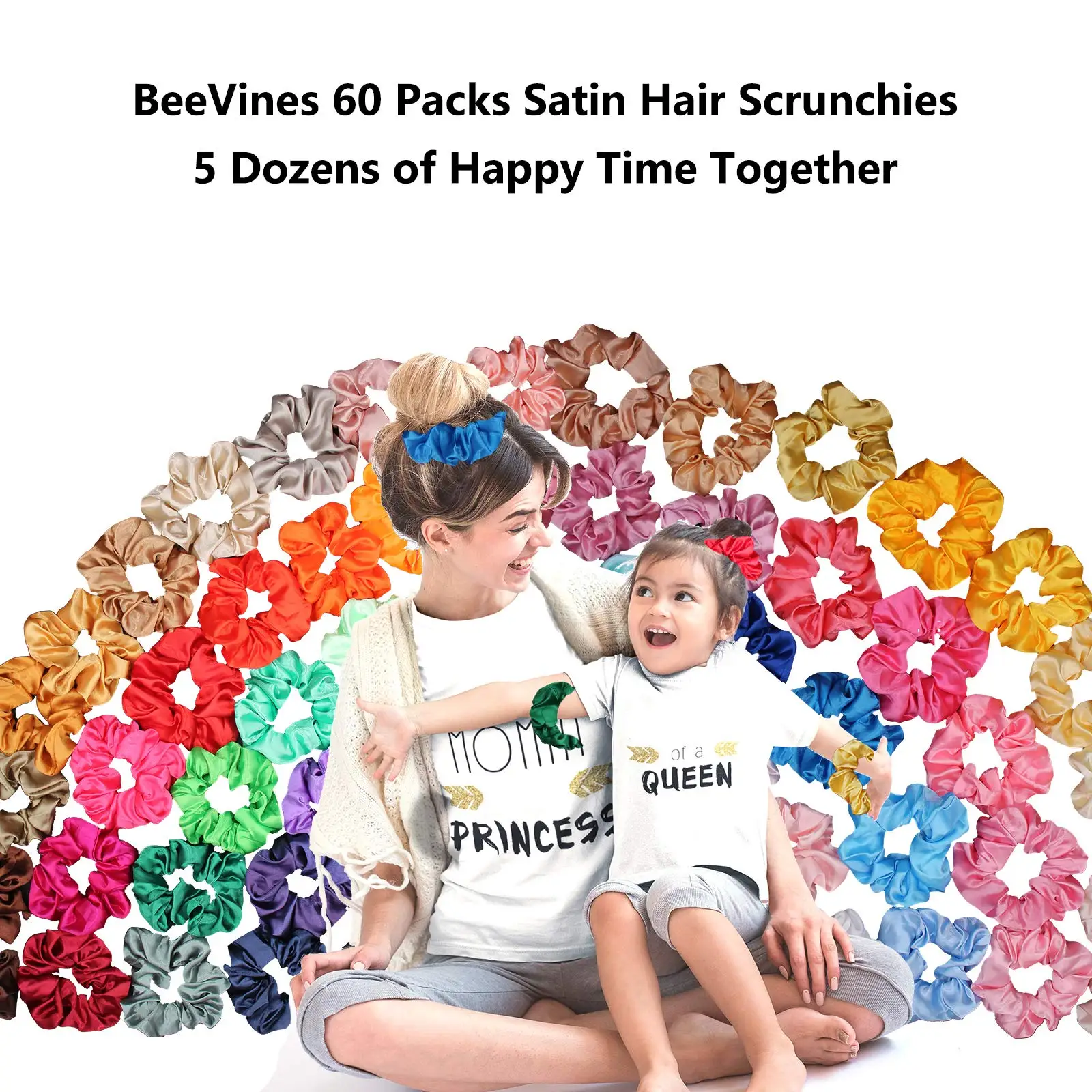 YSD Hair Scrunchies, Satin Silk Scrunchies Silky Curly Hair Accessories for Women, Scrunchy Hair Band