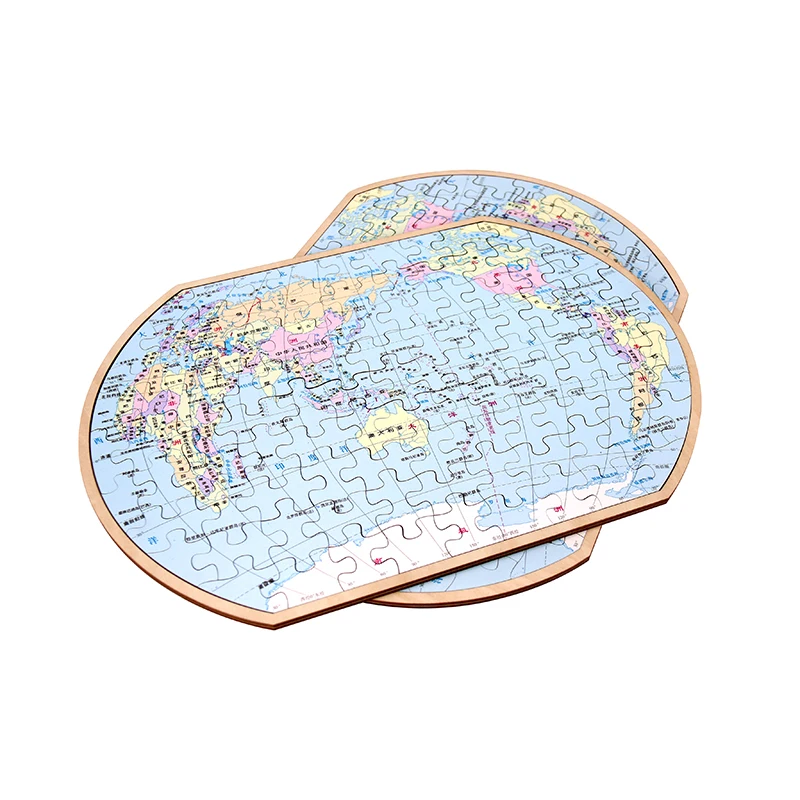 Factory Supply  hot sale Science education toy puzzle World map wooden puzzle Plane puzzles