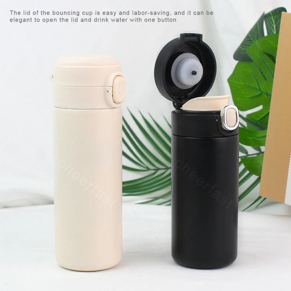 Cheerfast Factory Wholesale 304 Stainless Steel Pea Cup Lovely Simple Thermos Cup For Coffee Customized Color Pea Bounce Cup
