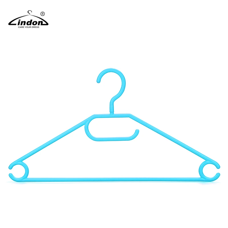 Thick Tubular Adult Yellow Colored Plastic Hangers With Swivel Hooks