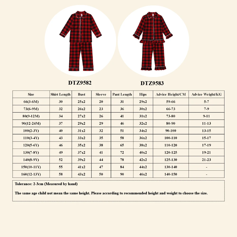 kids girls clothing sets button up red check boys christmas pajamas cotton children clothes wholesale pajamas set