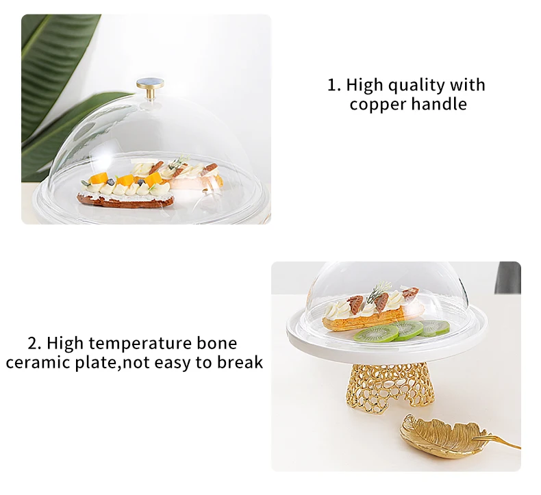 New design luxury food plate buffet plate with cover