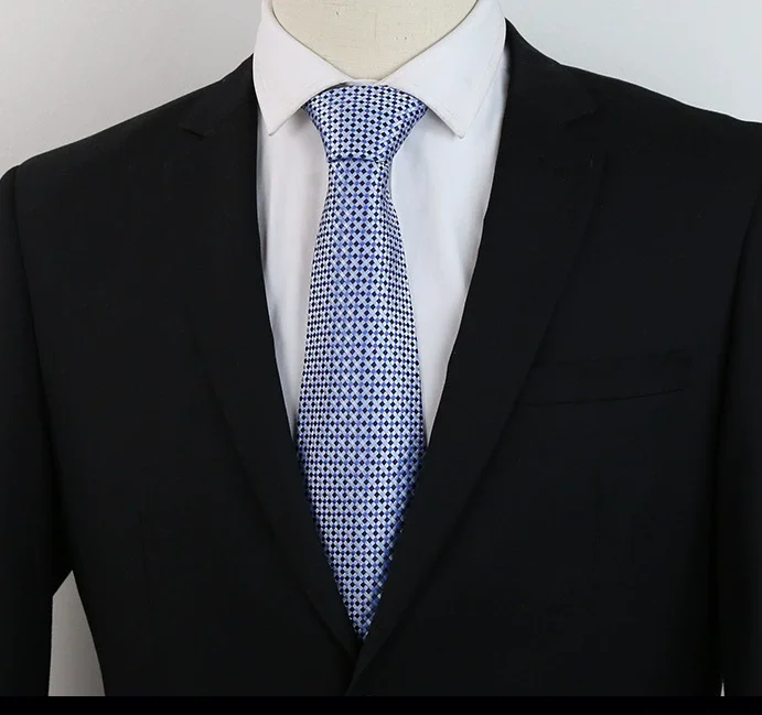 Chinese Manufacturers Silk Tie Lattice Wave Point Jacquard Neck Ties