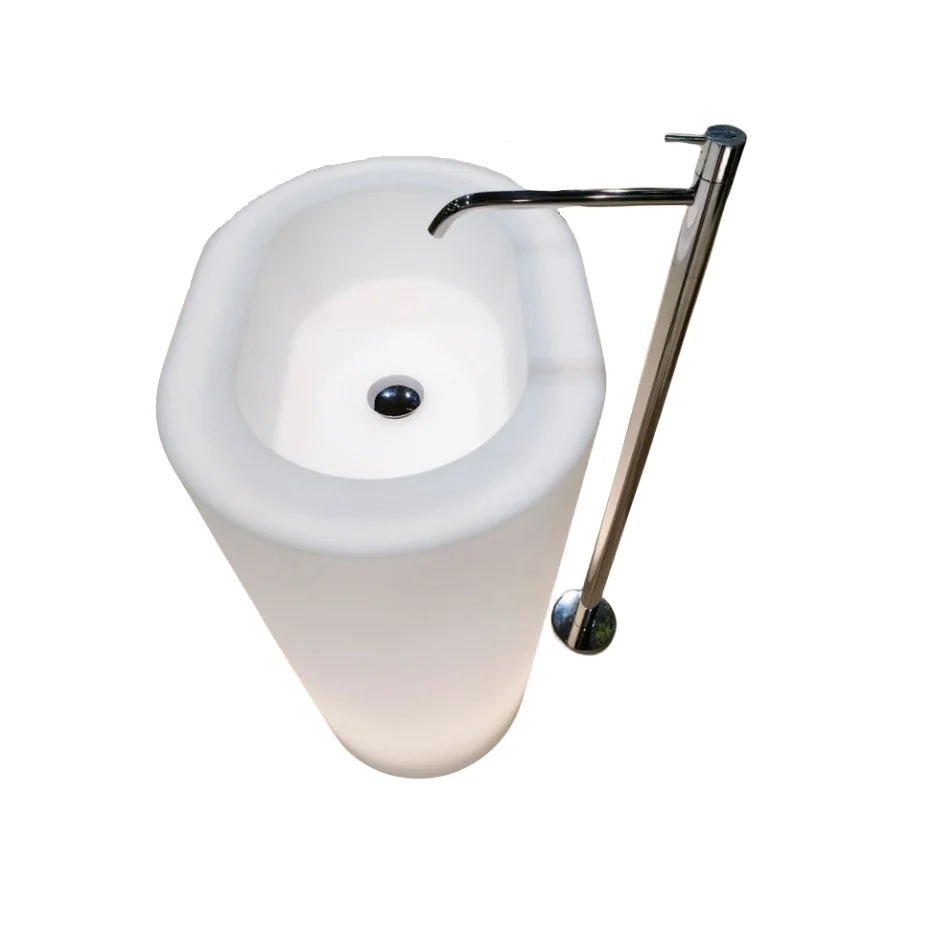 OEM ODM factory customize Customizable Modern Rotomolding Led Plastic Round Balcony Bathroom Glow Basins Wash Hand Basin Bathtub Molds